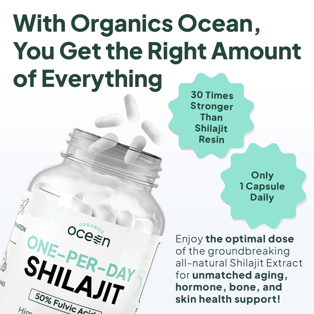 Organics Ocean Shilajit Himalayan-origin image emphasizing high-altitude quality.