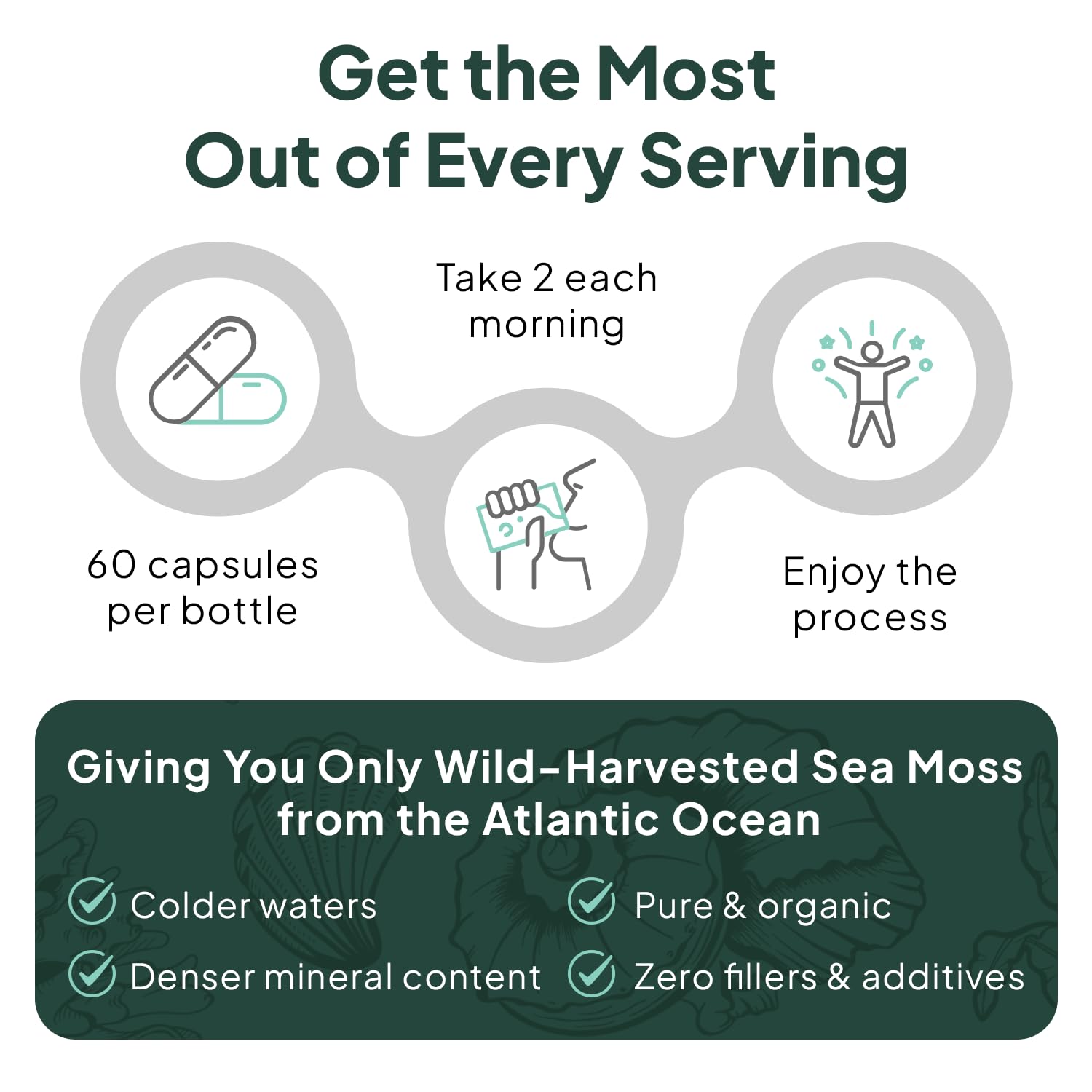 Organics Ocean label emphasizes 92 minerals and 60 capsules.