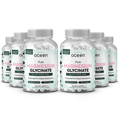 Organics Ocean Magnesium Glycinate bottle showcases high-absorption formula for daily wellness.