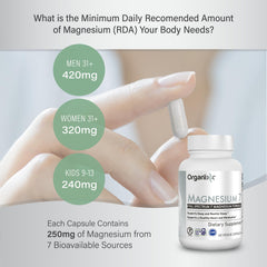 Organixx Magnesium Glycinate capsules close-up showing bioavailable form
