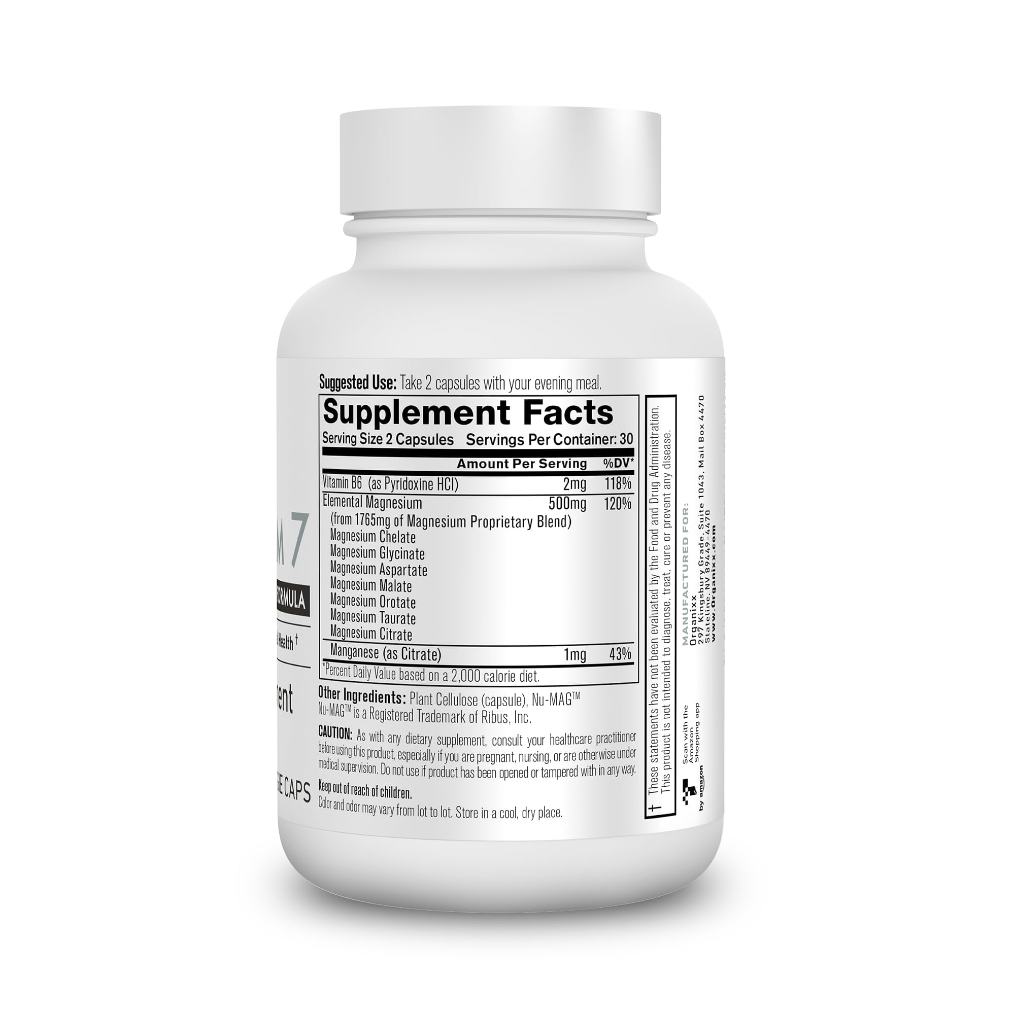 Organixx Magnesium Glycinate dosage instructions for simple nightly routine