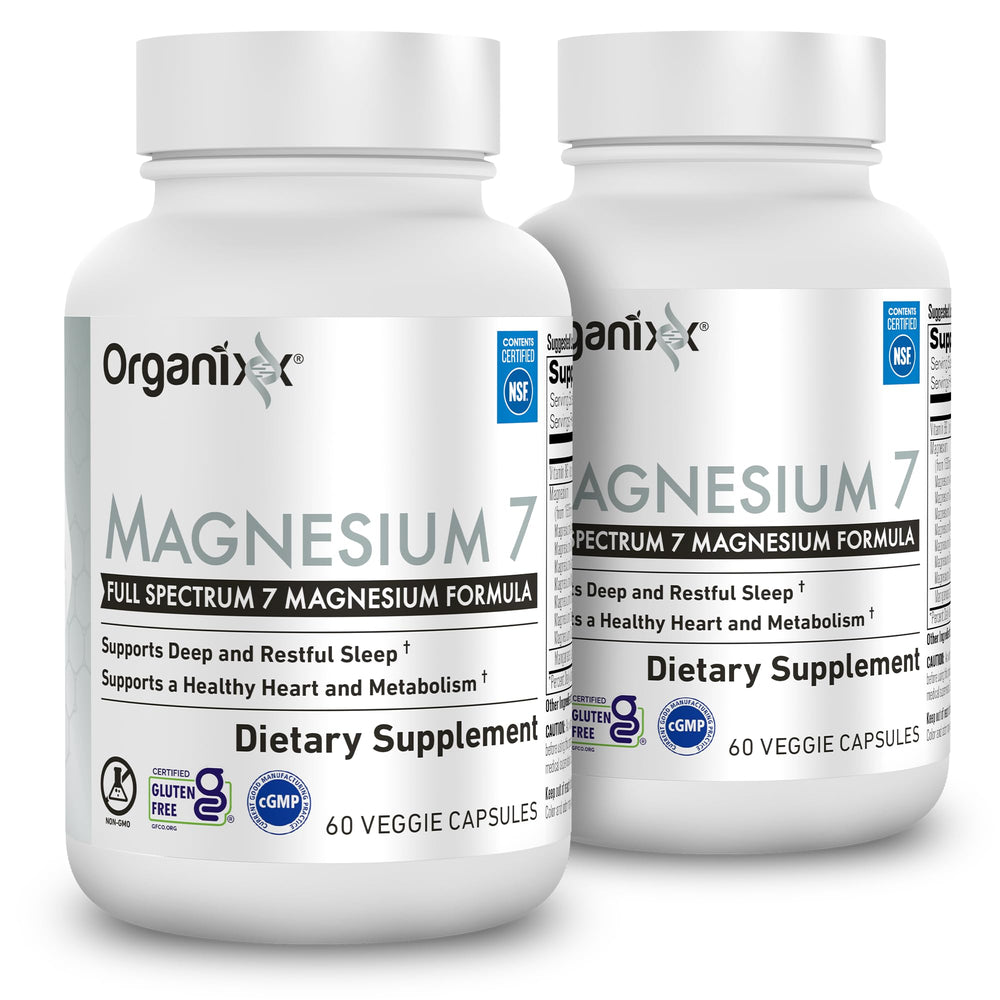 Organixx Magnesium Glycinate bottle-front view promoting sleep support.