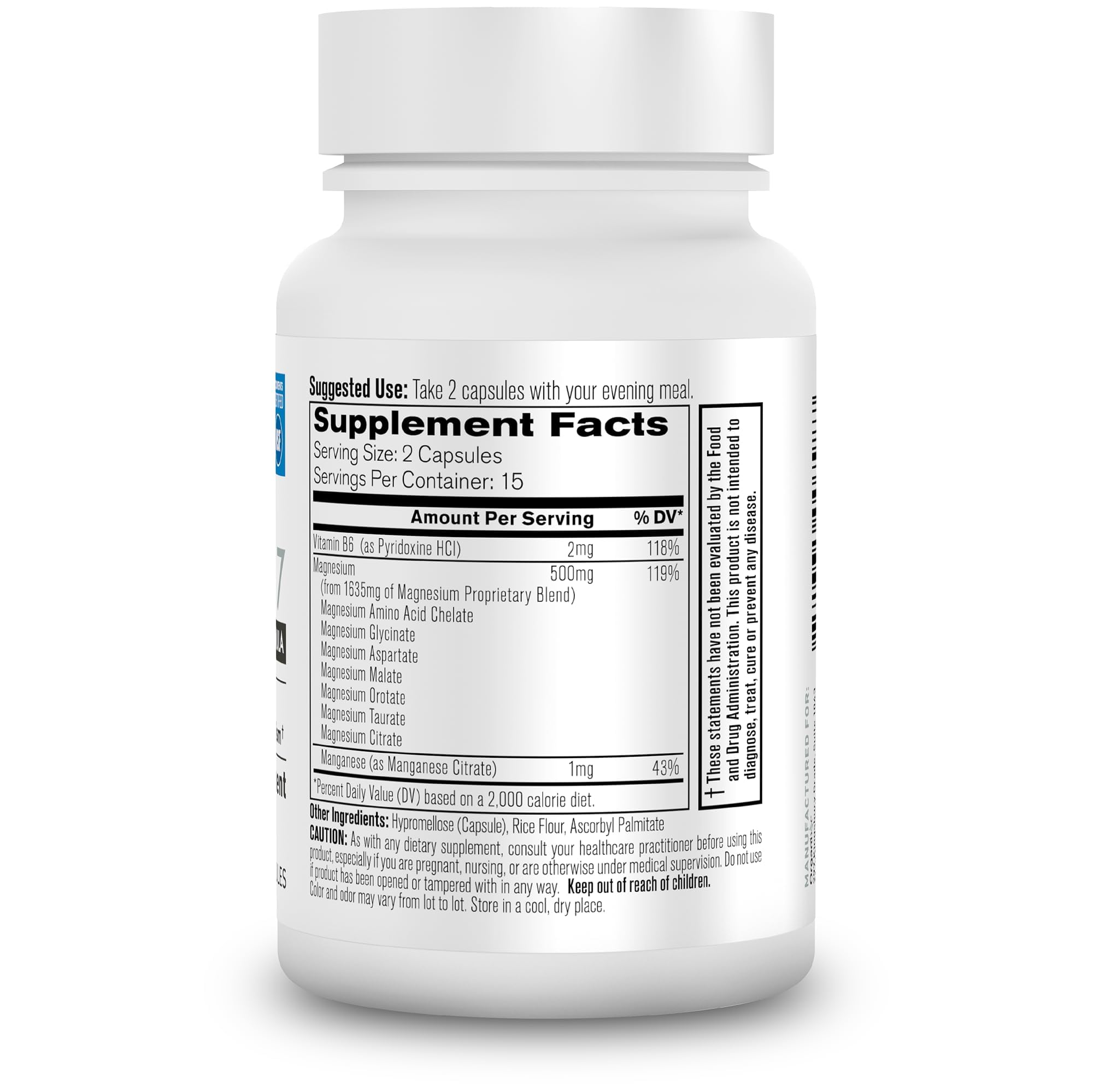 Organixx vegan non-GMO seal confirms clean, plant-based magnesium.