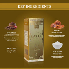 ORGANO Gourmet Cafe Latte brewing steps showing preparation for a café-style latte.