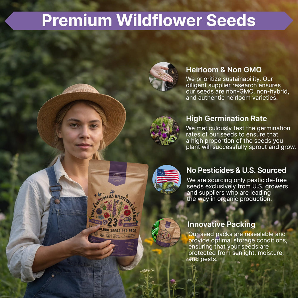 Organo Republic made in USA seed packet with long shelf life.