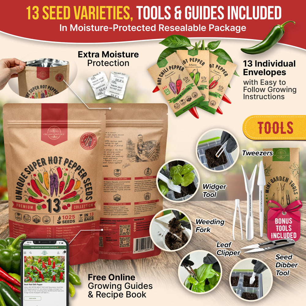 Organo Republic mini gardening tools kit supports easy indoor and outdoor planting.