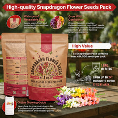 Organo Republic non-GMO heirloom snapdragon seeds for outdoor borders and container displays.