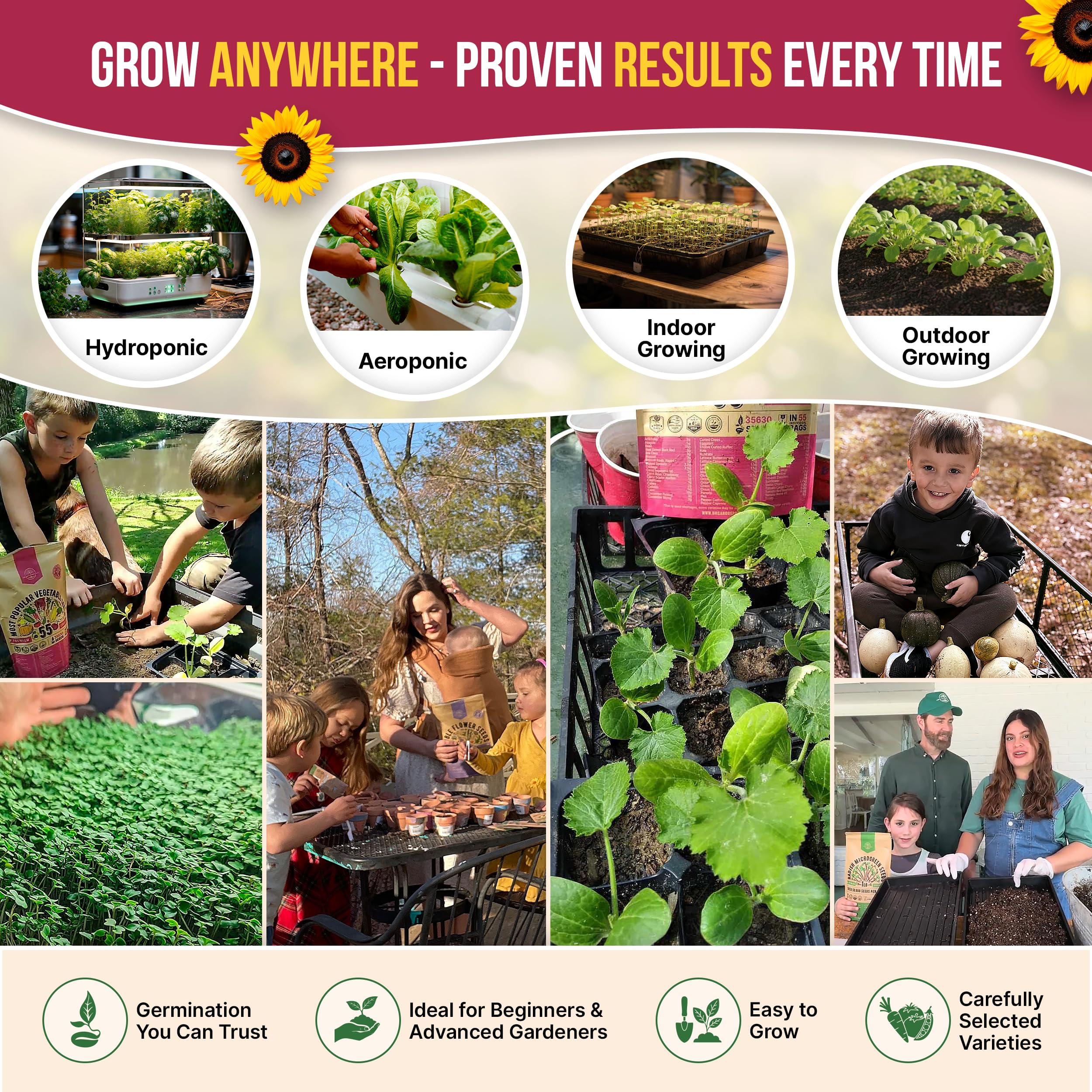 Organo Republic seed germination indicators and reliable harvest potential.