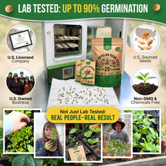 Organo Republic seed packets inside a resealable bag for home herb gardening.