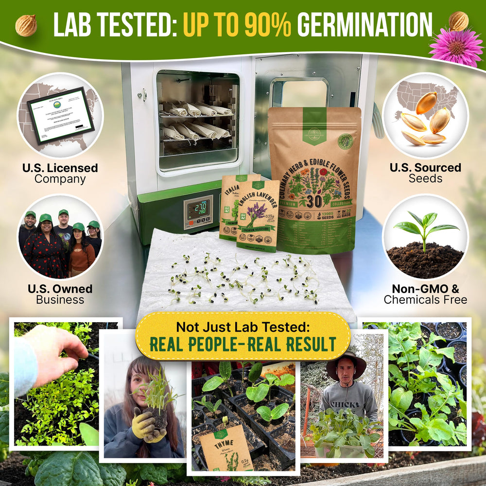 Organo Republic waterproof resealable bag holding seed packets for indoor or outdoor planting
