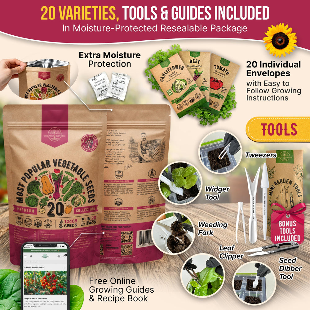 Organo Republic waterproof seed packets protect seeds during storage and transport.