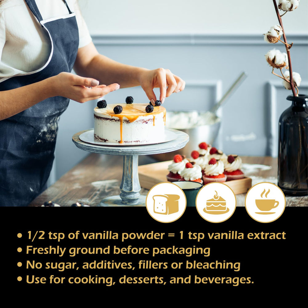 ORGFUN Vanilla Bean Powder used in morning coffee for aroma.