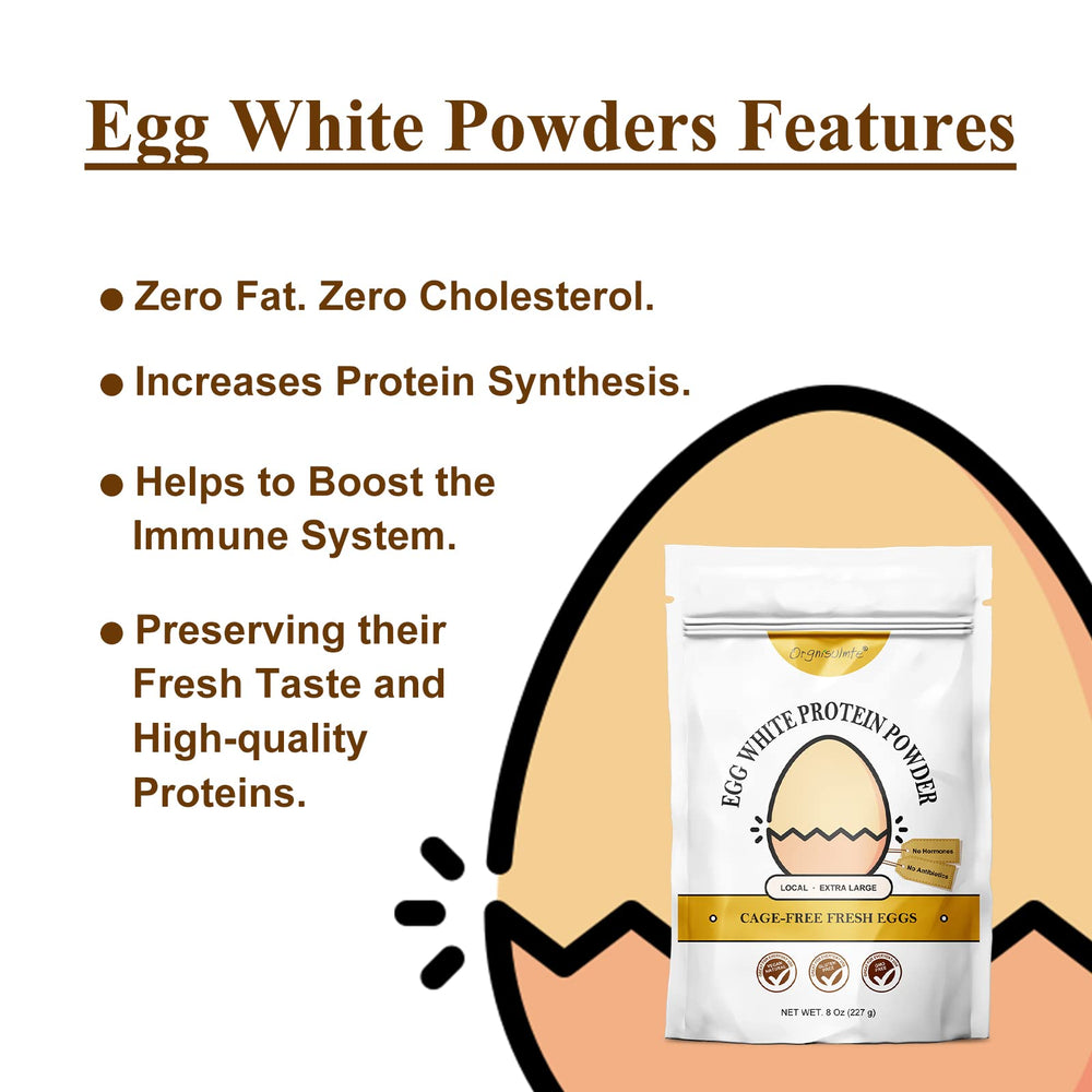 orgnisulmte egg white powder pour for quick recipe additions