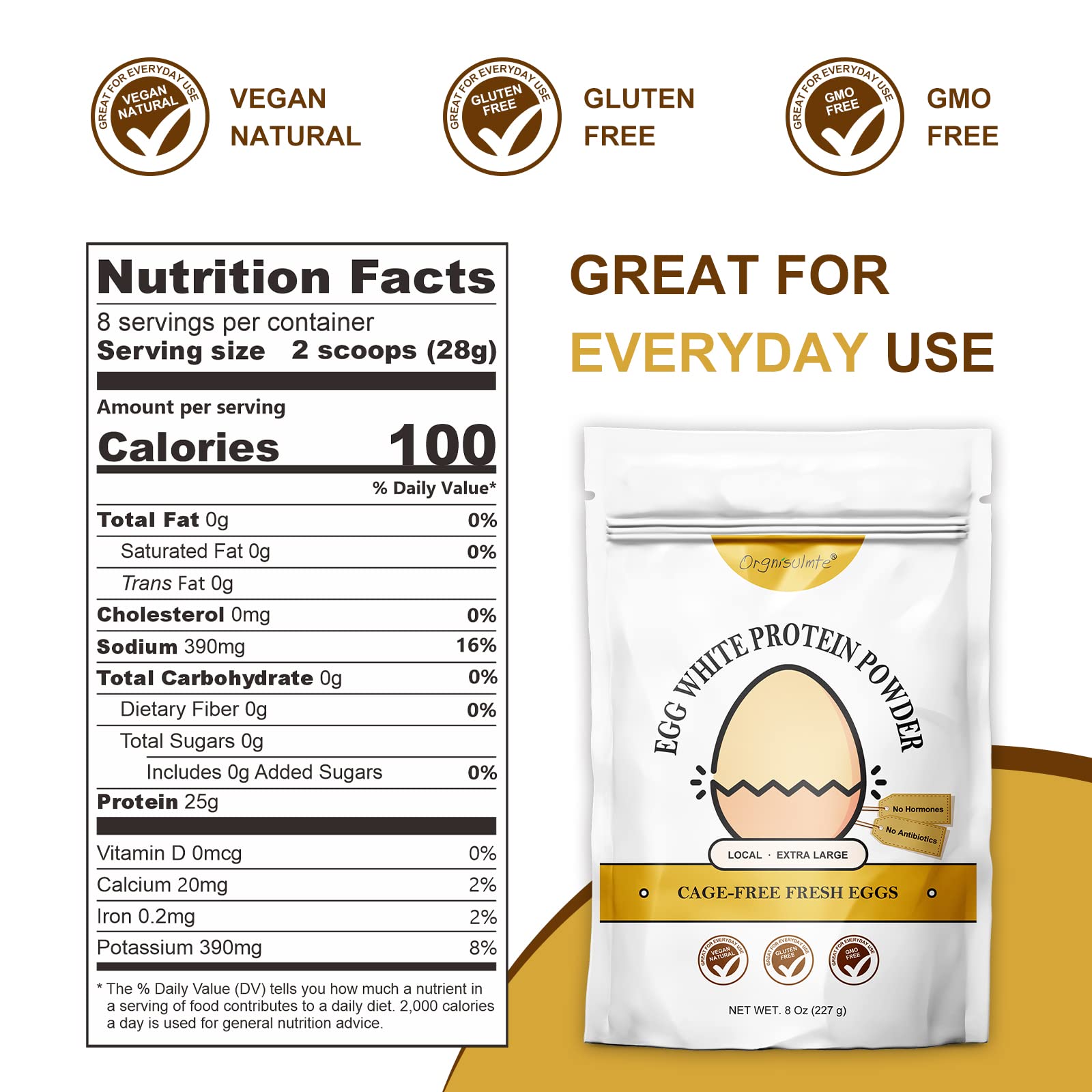 orgnisulmte egg white powder scoop for precise measuring