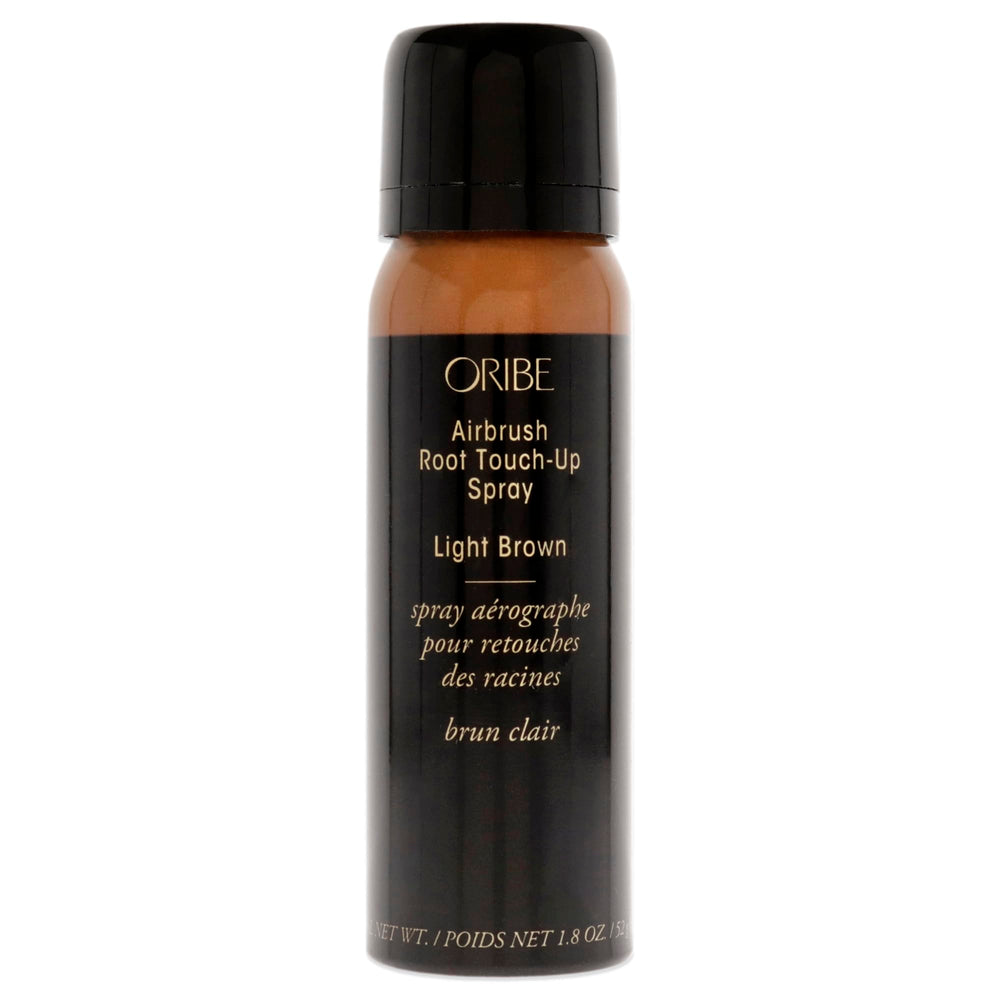 Oribe Airbrush Root Touch Up Spray Light Brown close-up bottle for seamless greys coverage
