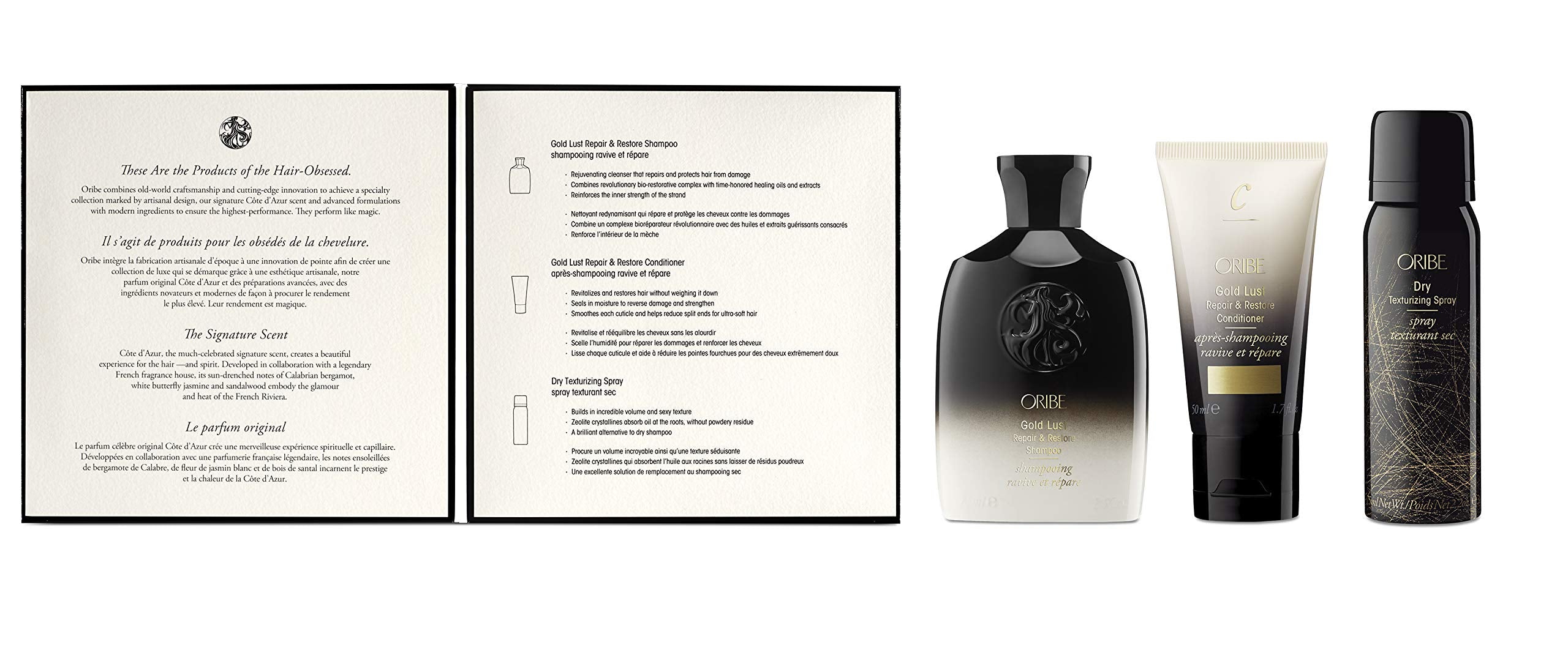Oribe Brand Story image featuring premium haircare lineup for glamorous styling.