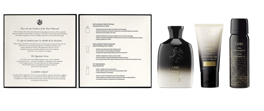 Oribe Brand Story image featuring premium haircare lineup for glamorous styling.
