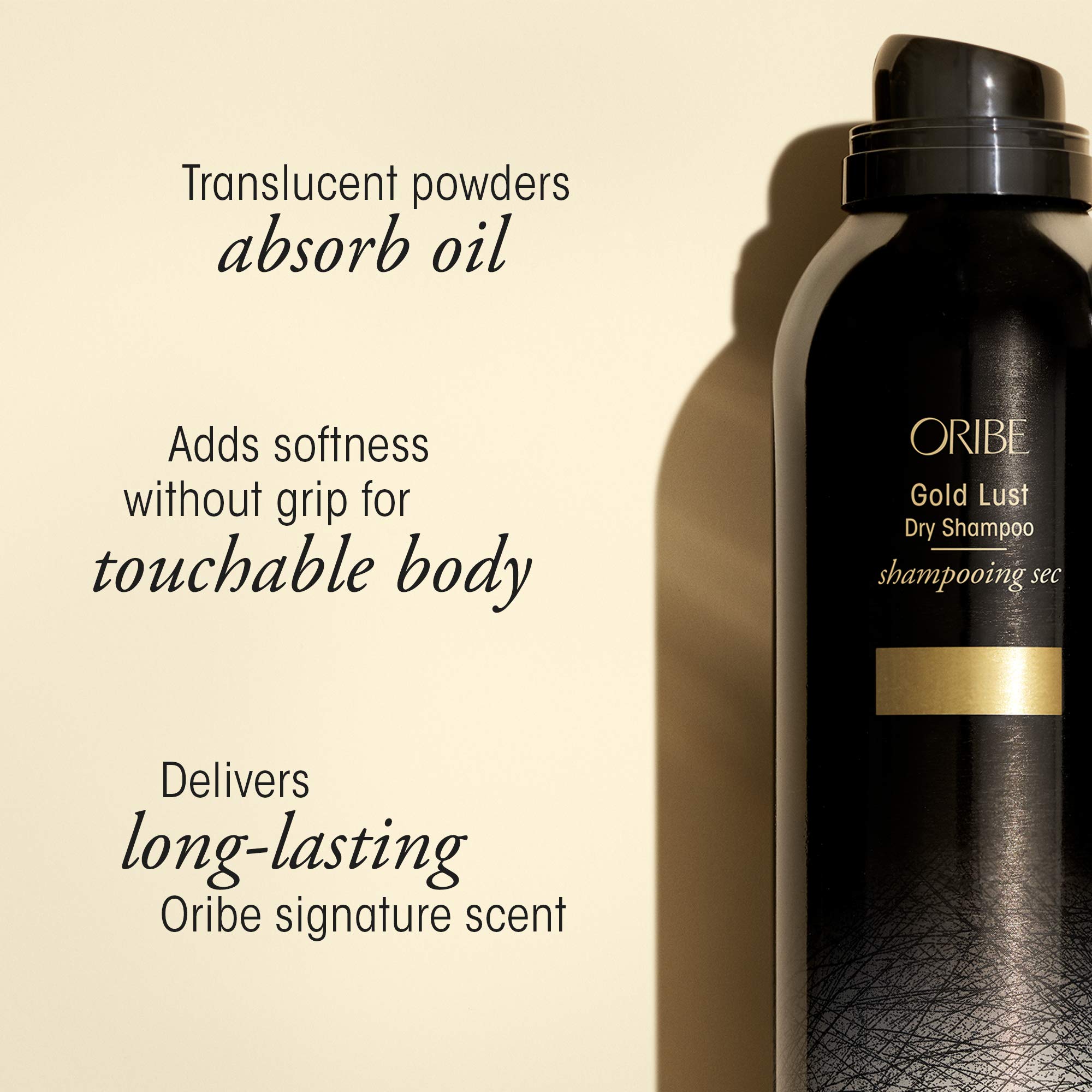 Oribe Gold Lust Dry Shampoo soft hair feel with weightless movement.