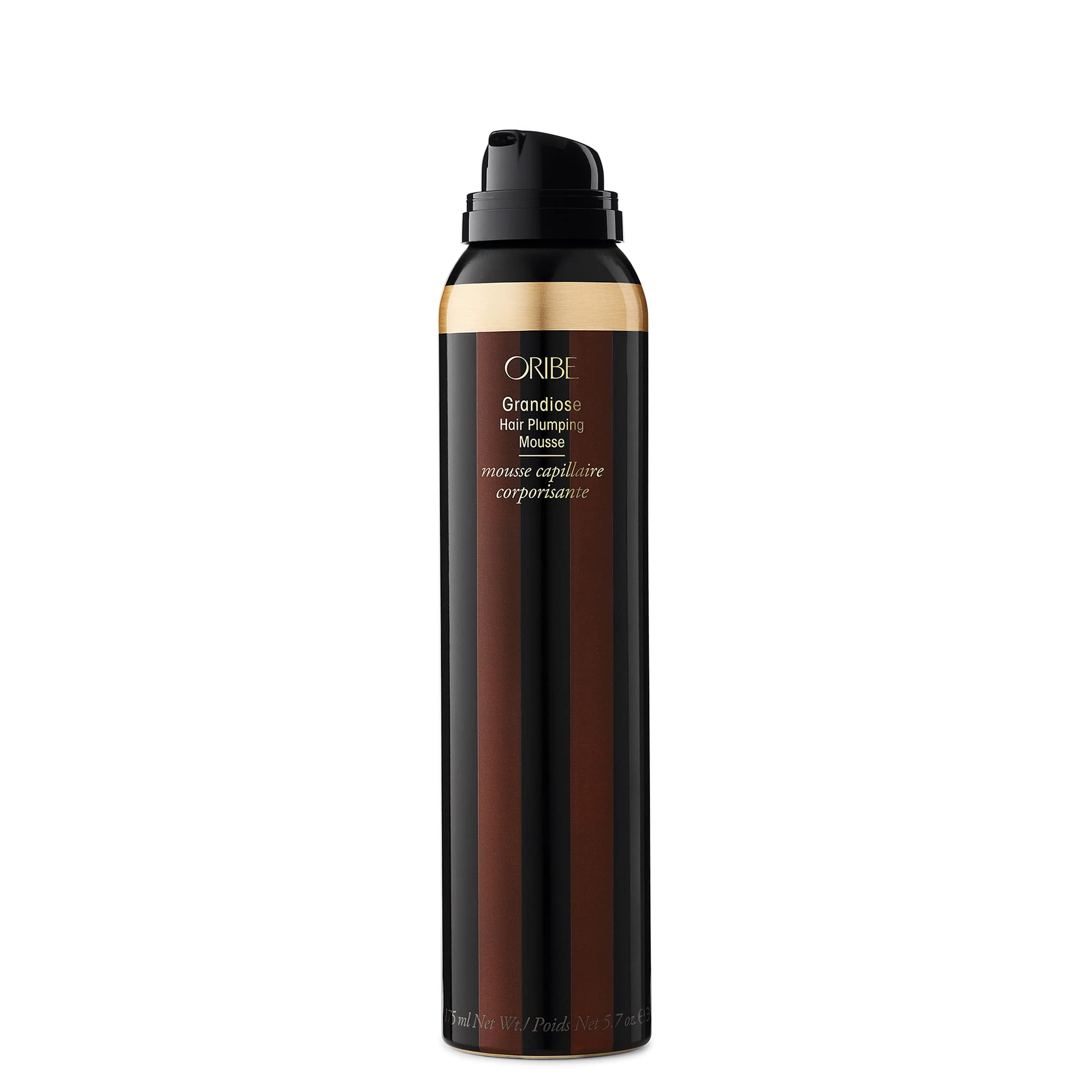 Oribe Grandiose Mousse application demonstrates easy, even distribution for fuller hair.