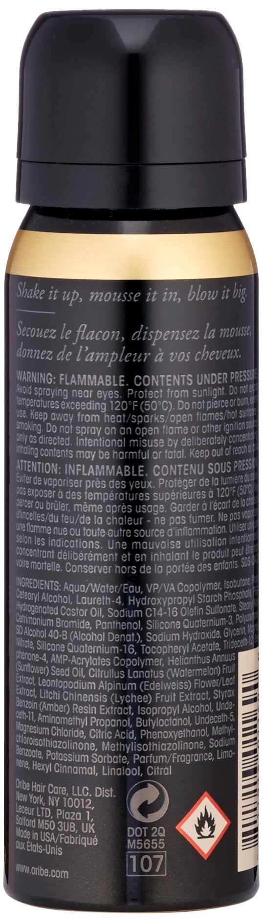 Oribe Grandiose Mousse application foam image showing easy, soft-hold texture.