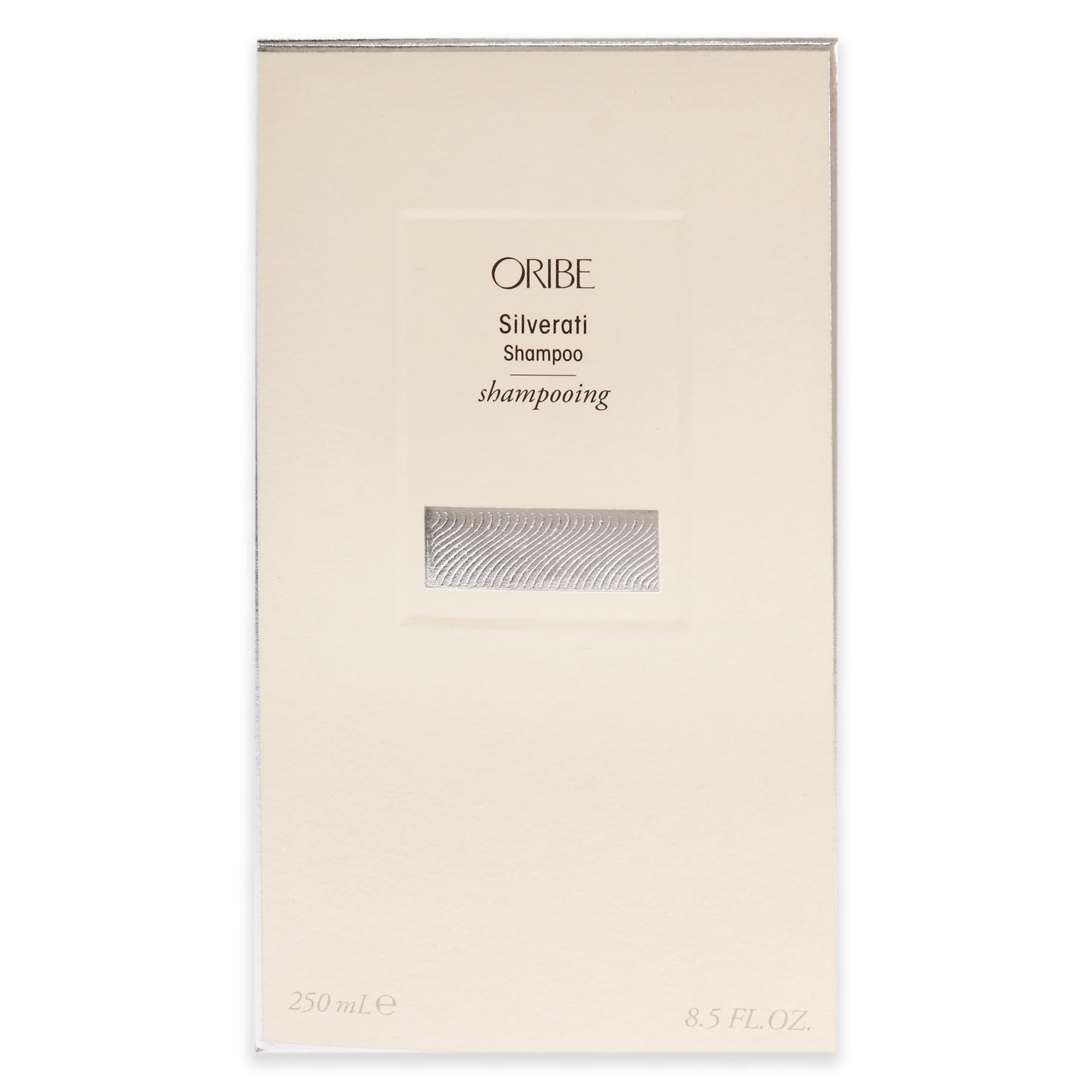Oribe Silverati packaging with gold label signals premium care.