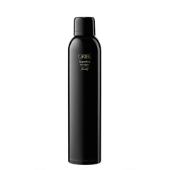 Oribe Superfine bottle close-up showing ultra-dry finish for flexible hold.