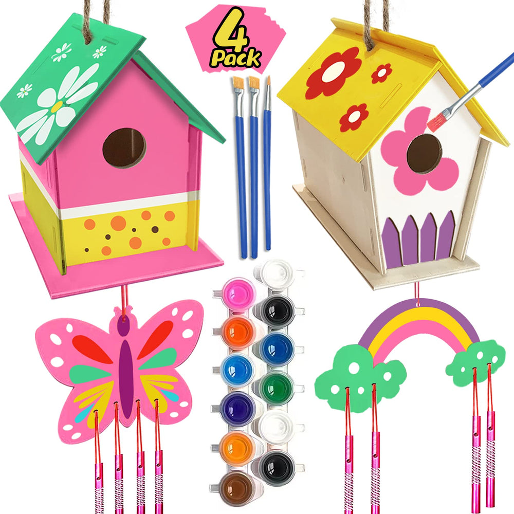 Oriental Cherry bird house kit: unassembled pieces for easy family building.