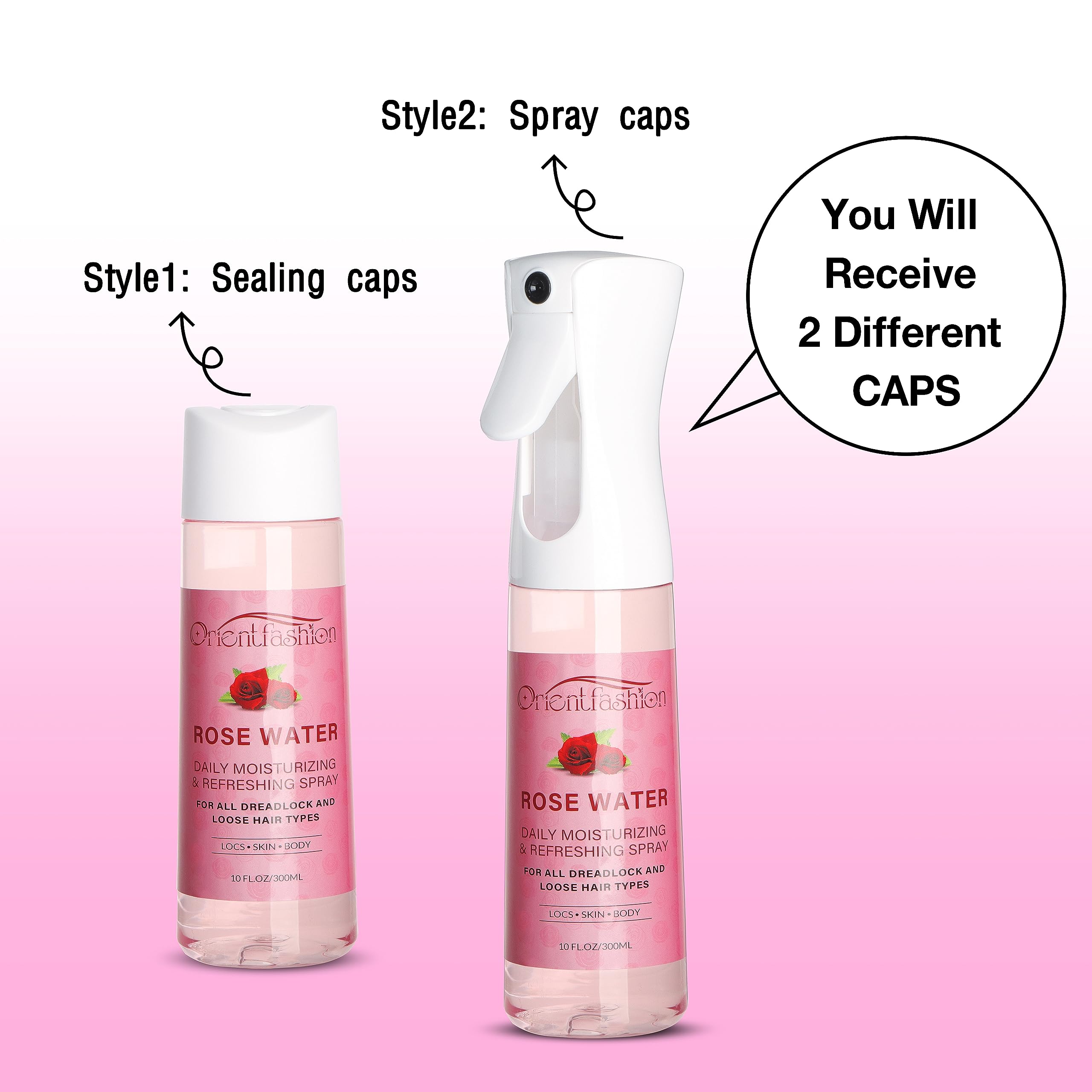 Orientfashion spray application on locs demonstrates quick moisture and scalp refresh.