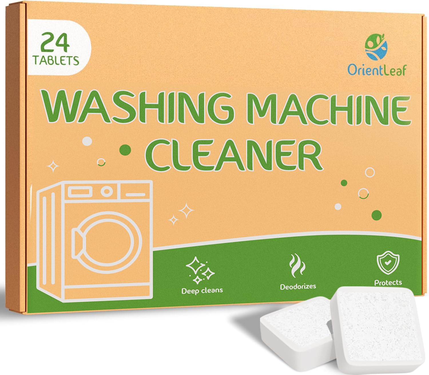 Orientleaf washing tablet tub cleaning for a fresher drum