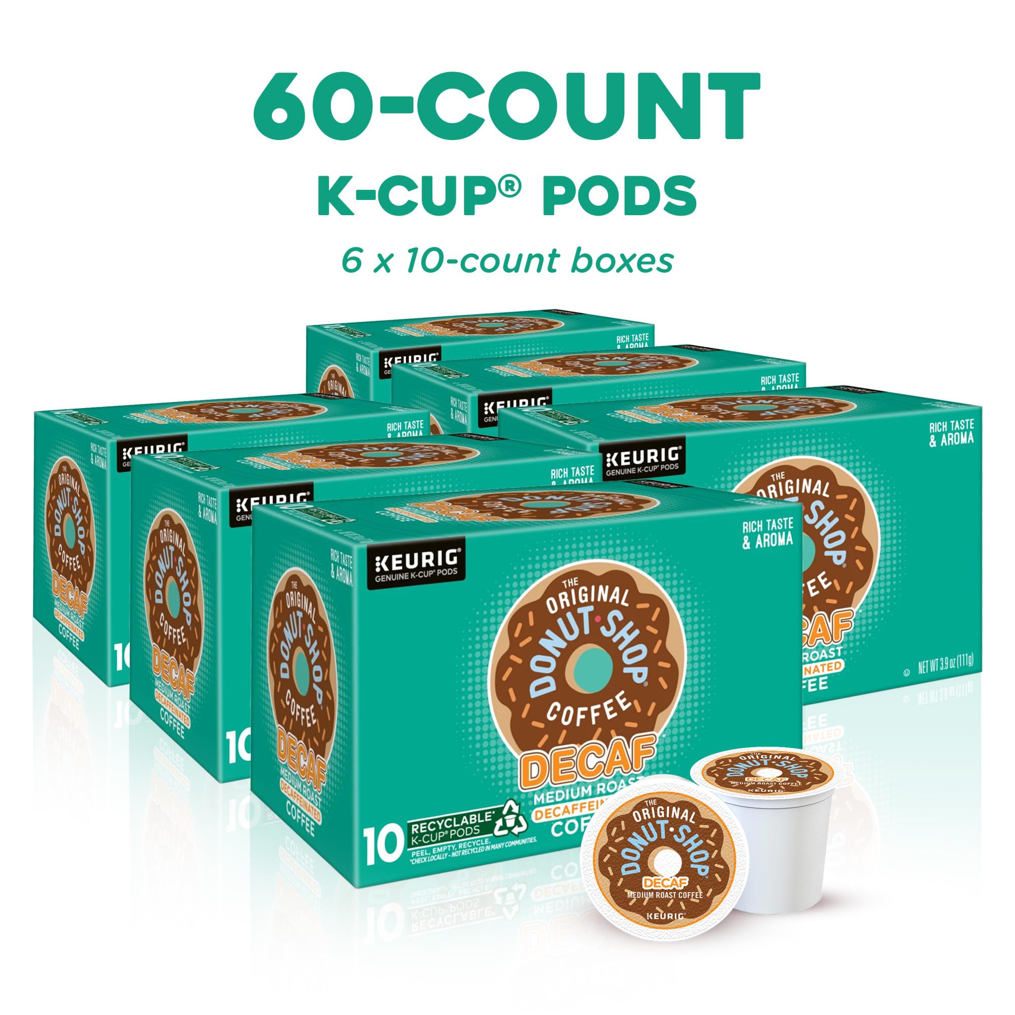 The Original Donut Shop Decaf K-Cup pods show balanced brew profile