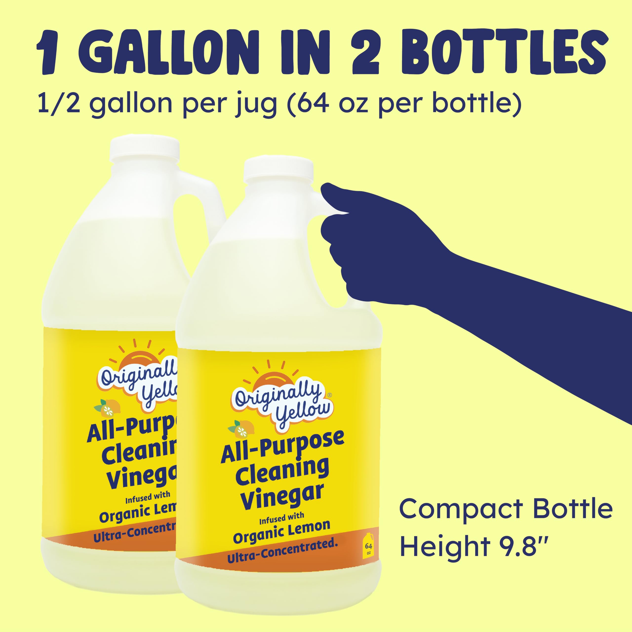 Originally Yellow lemon white vinegar on floor cleaning scene with shine