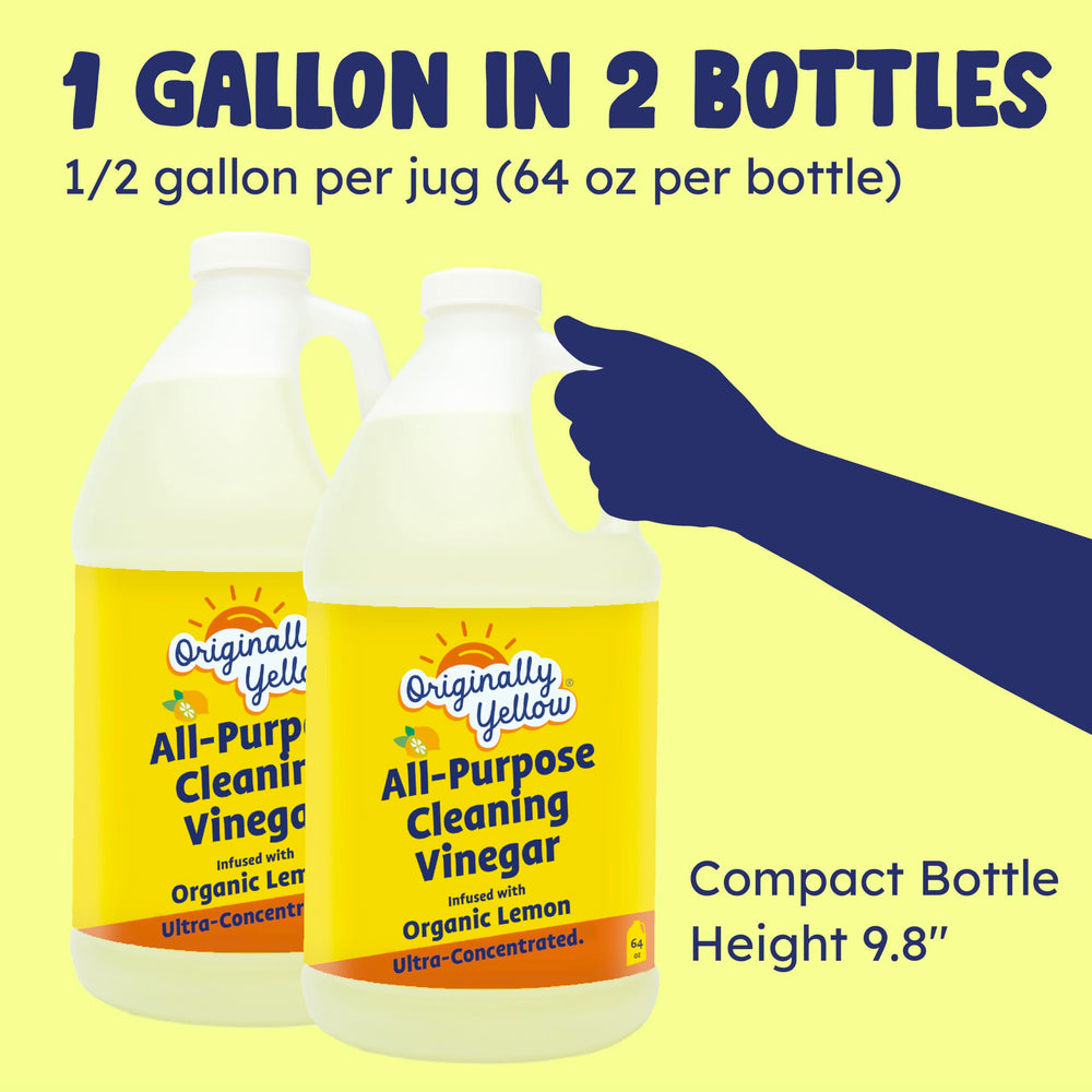 Originally Yellow lemon white vinegar on floor cleaning scene with shine