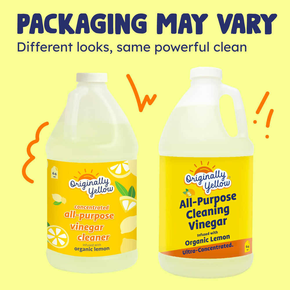 Originally Yellow lemon white vinegar plant-derived ingredients on label
