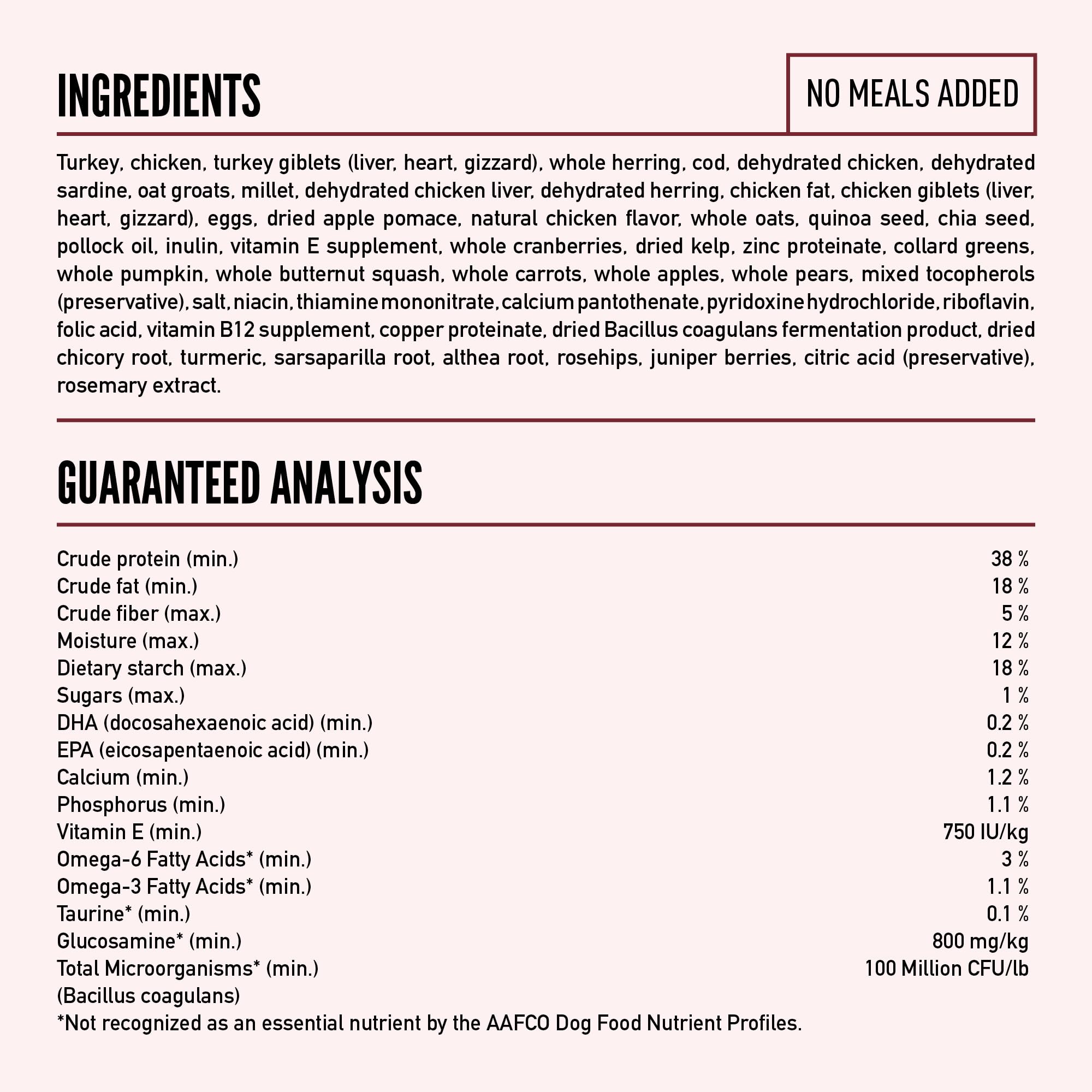 ORIJEN Amazing Grains oats, quinoa and chia blend for balanced fiber