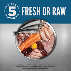 ORIJEN Guardian 8 kibble with chicken and salmon, first five ingredients.