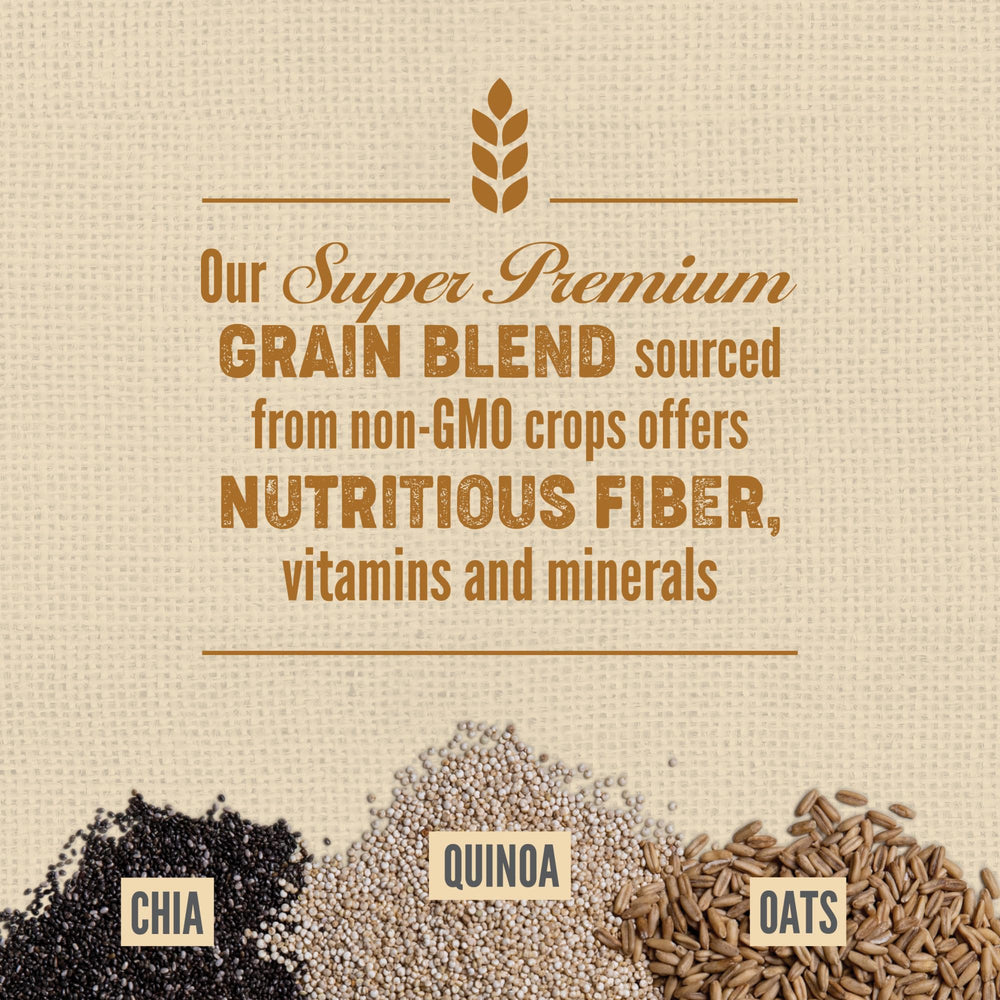 ORIJEN non-GMO grains like oats, millet, quinoa provide balanced fiber