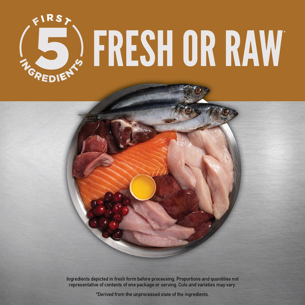 ORIJEN Original Cat Food WholePrey ingredients image illustrating nutrient-dense prey parts