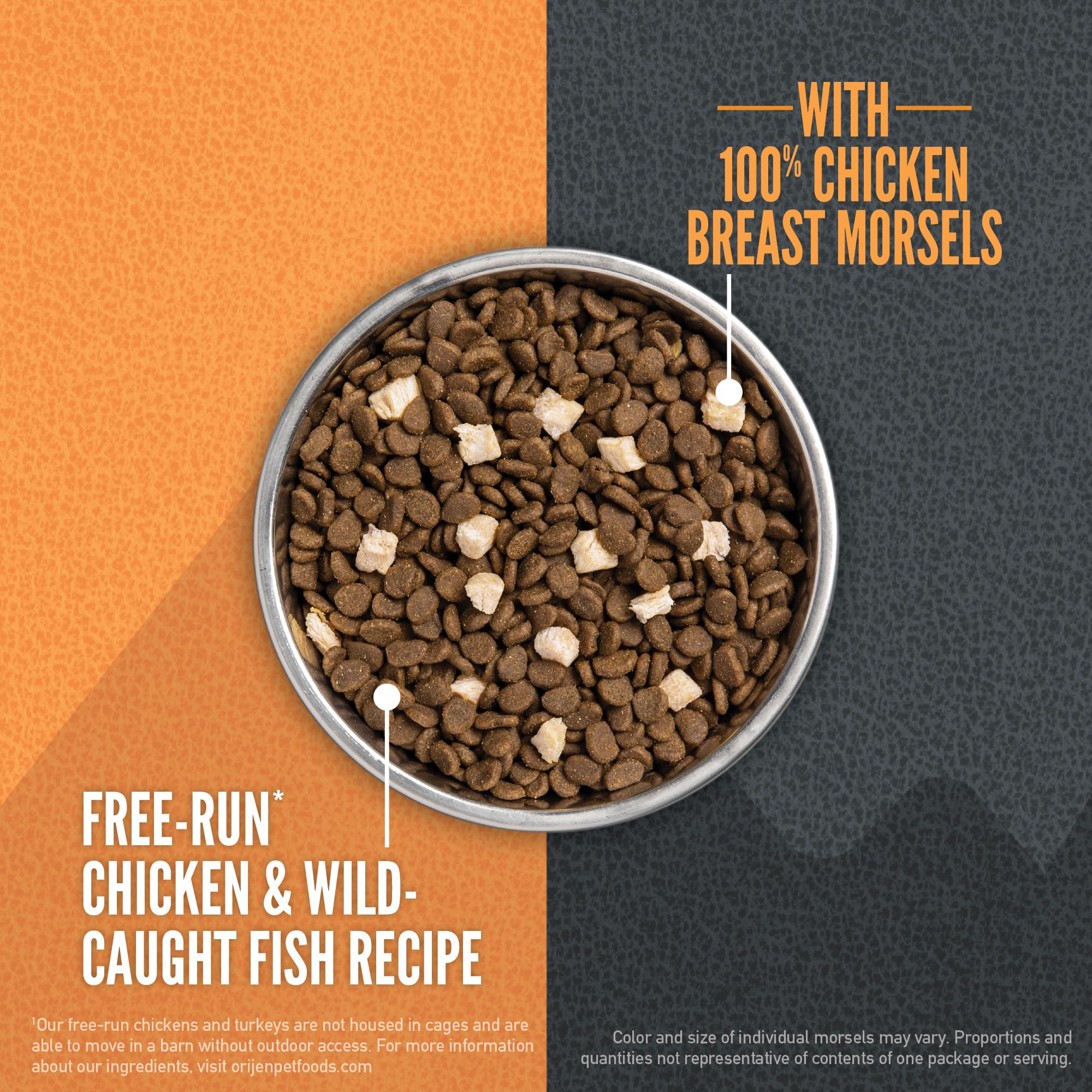 ORIJEN Wild Reserve free-run chicken barn image illustrating humane sourcing.