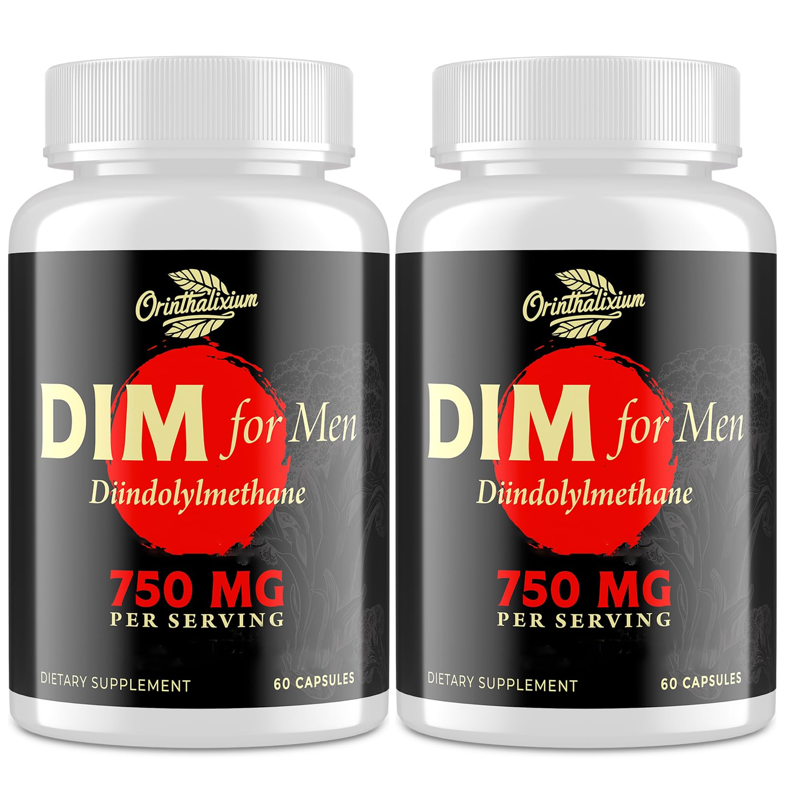 Orinthalixium DIM for Men bottle showcasing easy daily capsules for vitality