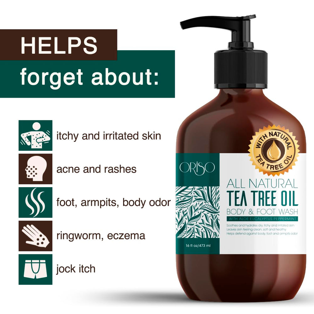 Moisturized skin after using ORISO Tea Tree Oil Body Wash