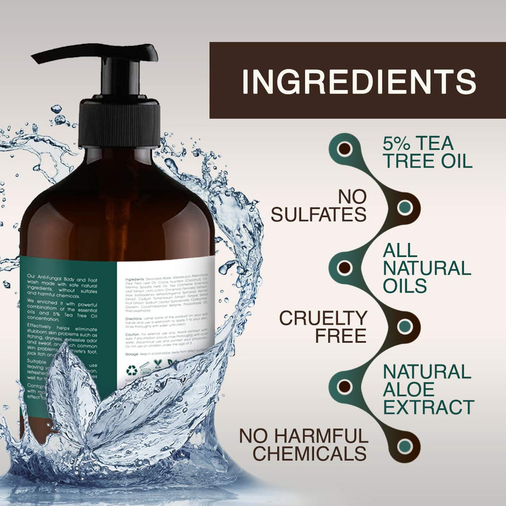 Pump dispenser in use with ORISO Tea Tree Body Wash