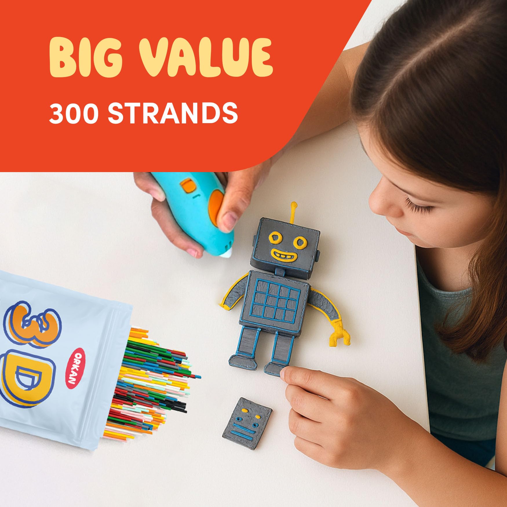 Orkan 300-strand refill pack provides long-lasting color options.