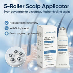 Orrenaturals Hair Growth Serum Roll-On applies evenly for quick refreshing scalp care