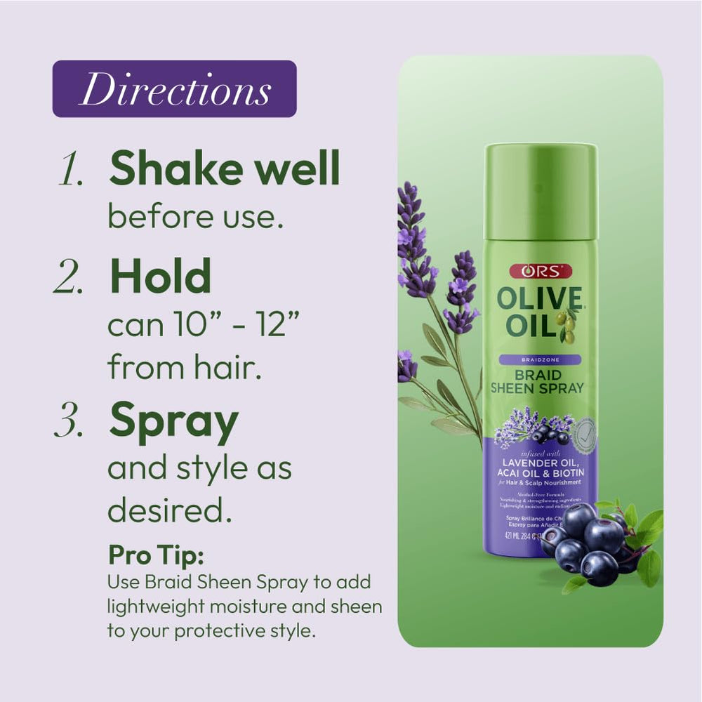 Compact ORS Braidzone bottle ideal for daily braids and twists.
