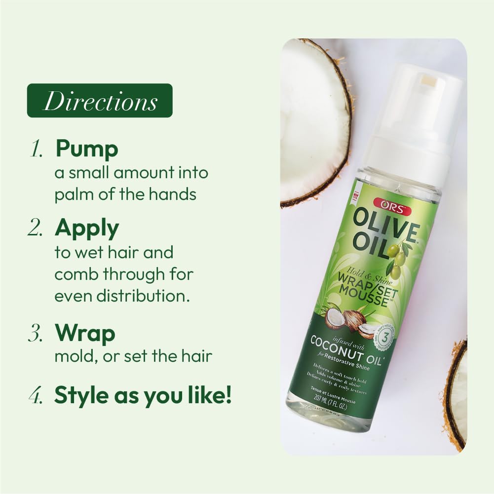 ORS Daily styling routine image shows easy wraps and defined curls.