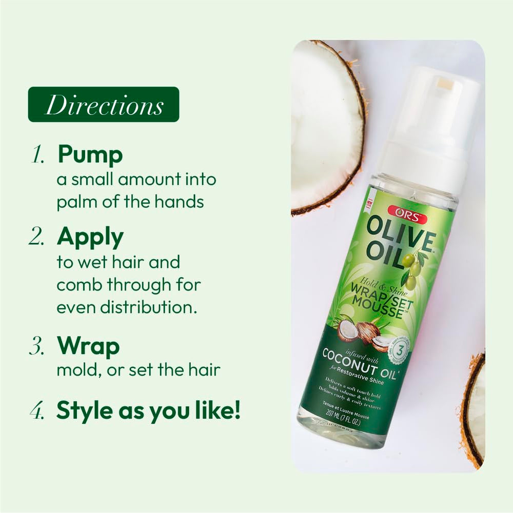ORS Daily styling routine image shows easy wraps and defined curls.