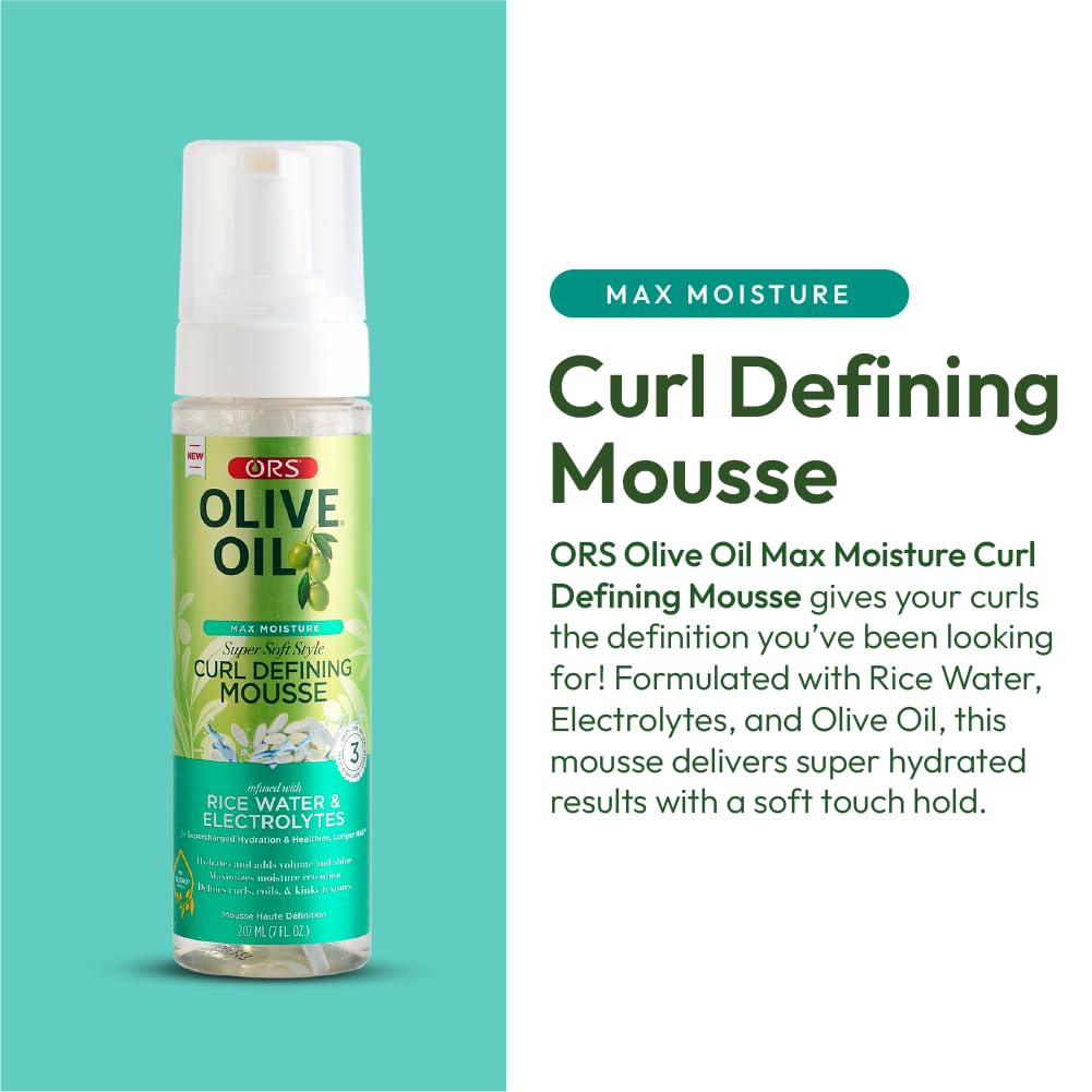 ORS Olive Oil Max Moisture mousse adds shine to glossy curls.