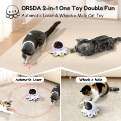 ORSDA Cat Laser Toy with 360° trajectory for unpredictable indoor fun