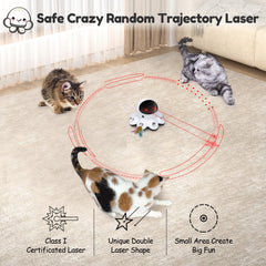 ORSDA Cat Laser Toy feathers emerge from holes to encourage pouncing