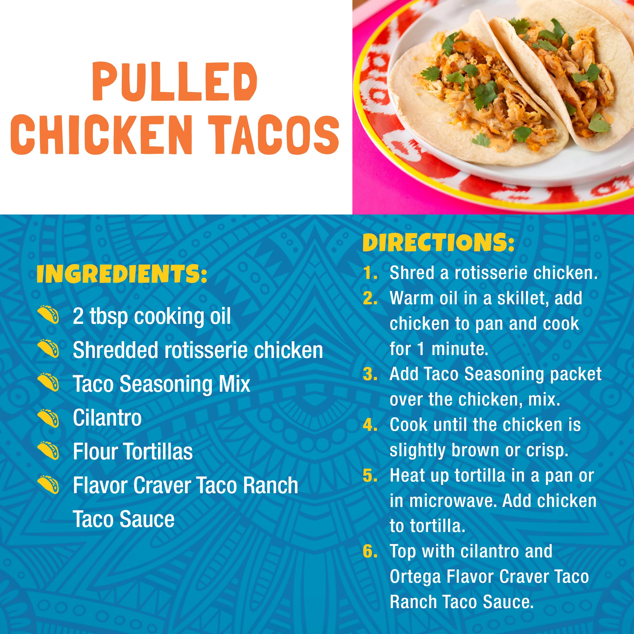 Pouring Ortega seasoning over chicken and vegetables for balanced meals